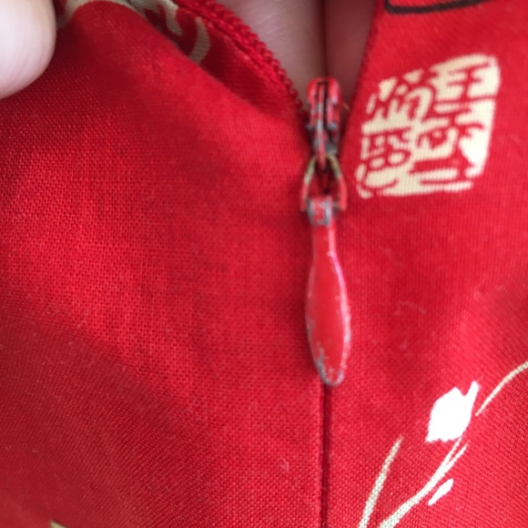 Vintage Y2K Helen Wang Semiformal Strapless Red Floral Shift Dress in Size 8 FUC - Picture 7 of 13